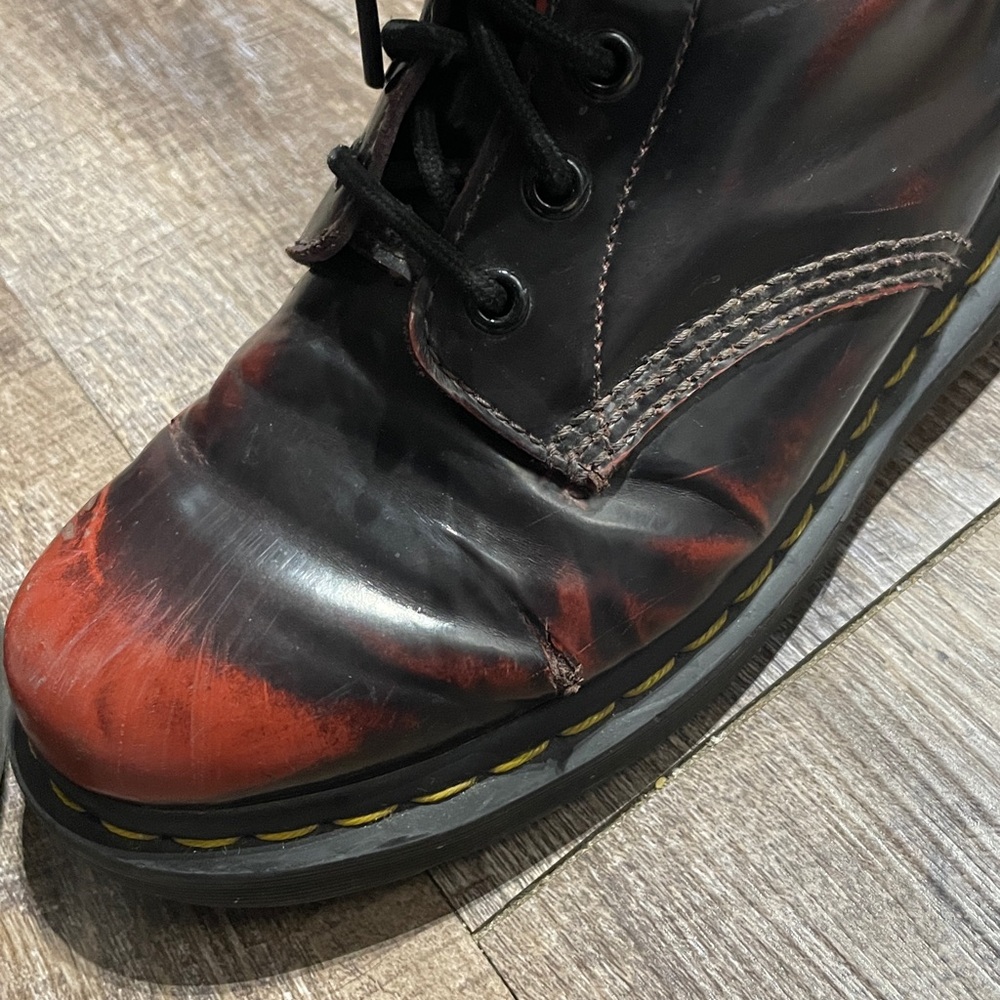 Dr. Martens Originals Cherry Arcadia Patent Leather Lace Up Boots - Picture 5 of 10